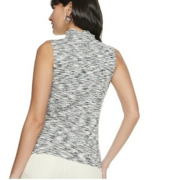 Nine West Layerable Sleeveless Mock Neck Women's XL Space Dye Knit Sweater New - Picture 2 of 6